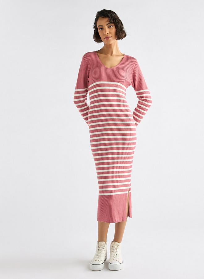 Splash FAV Striped Knit Dress - Image 1