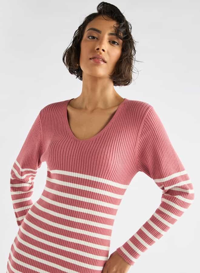 Splash FAV Striped Knit Dress - Image 4
