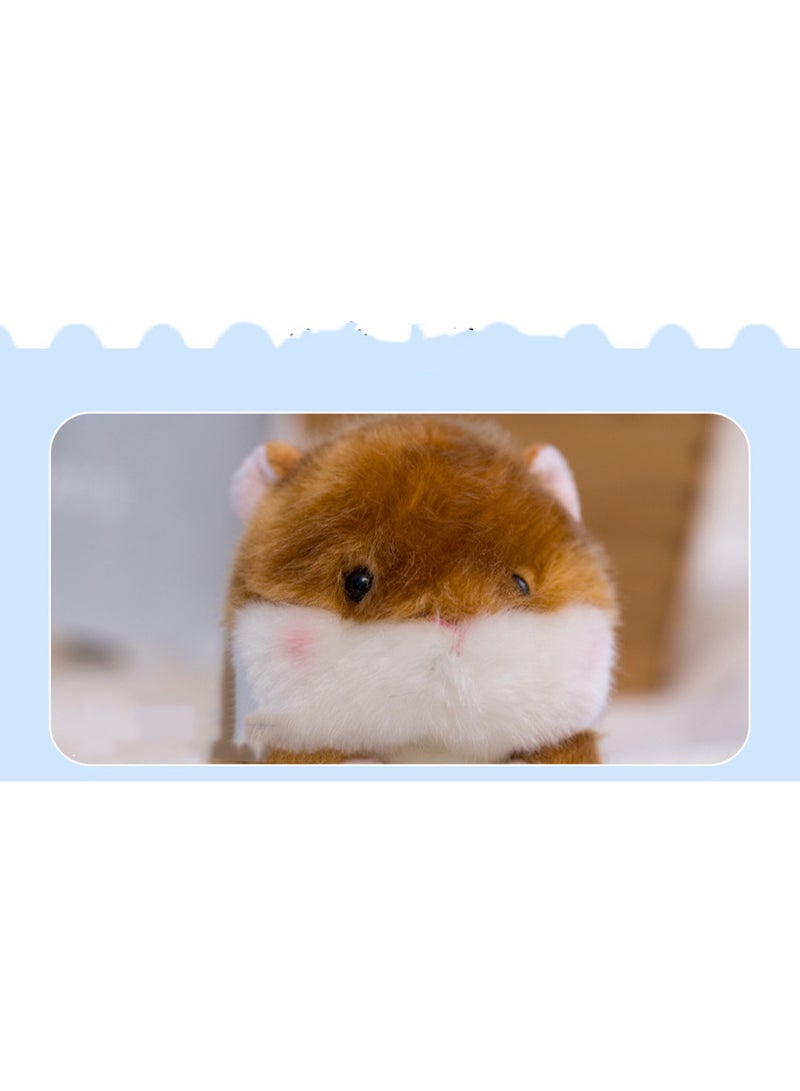 Cute School Bag Pendant Brown Hamster Plush Toy Small Doll 13CM - Image 2