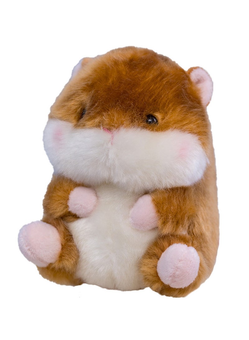 Cute School Bag Pendant Brown Hamster Plush Toy Small Doll 13CM - Image 1