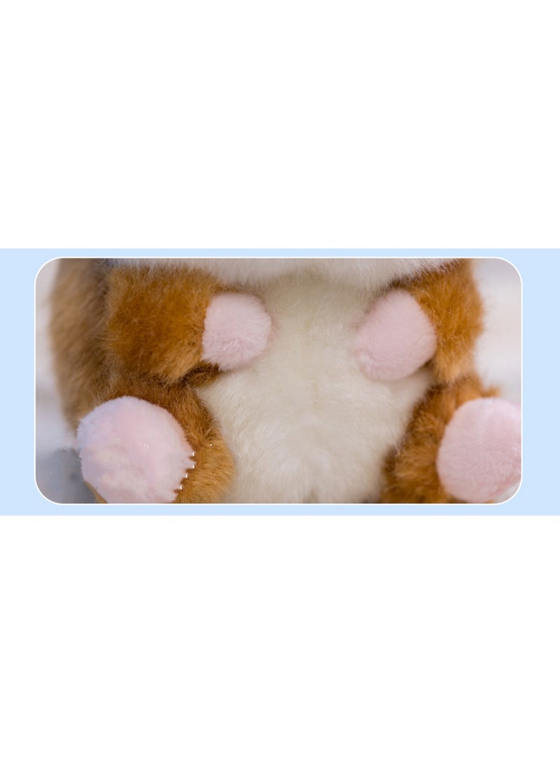Cute School Bag Pendant Brown Hamster Plush Toy Small Doll 13CM - Image 3