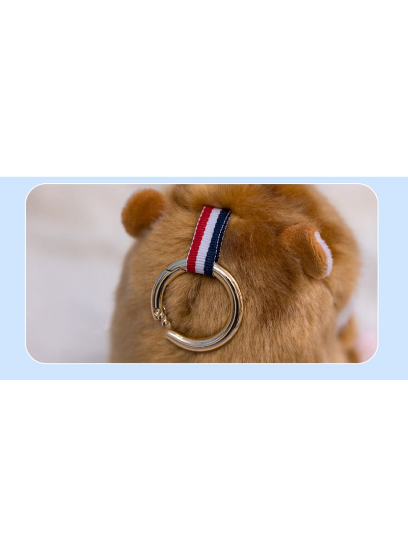 Cute School Bag Pendant Brown Hamster Plush Toy Small Doll 13CM - Image 4
