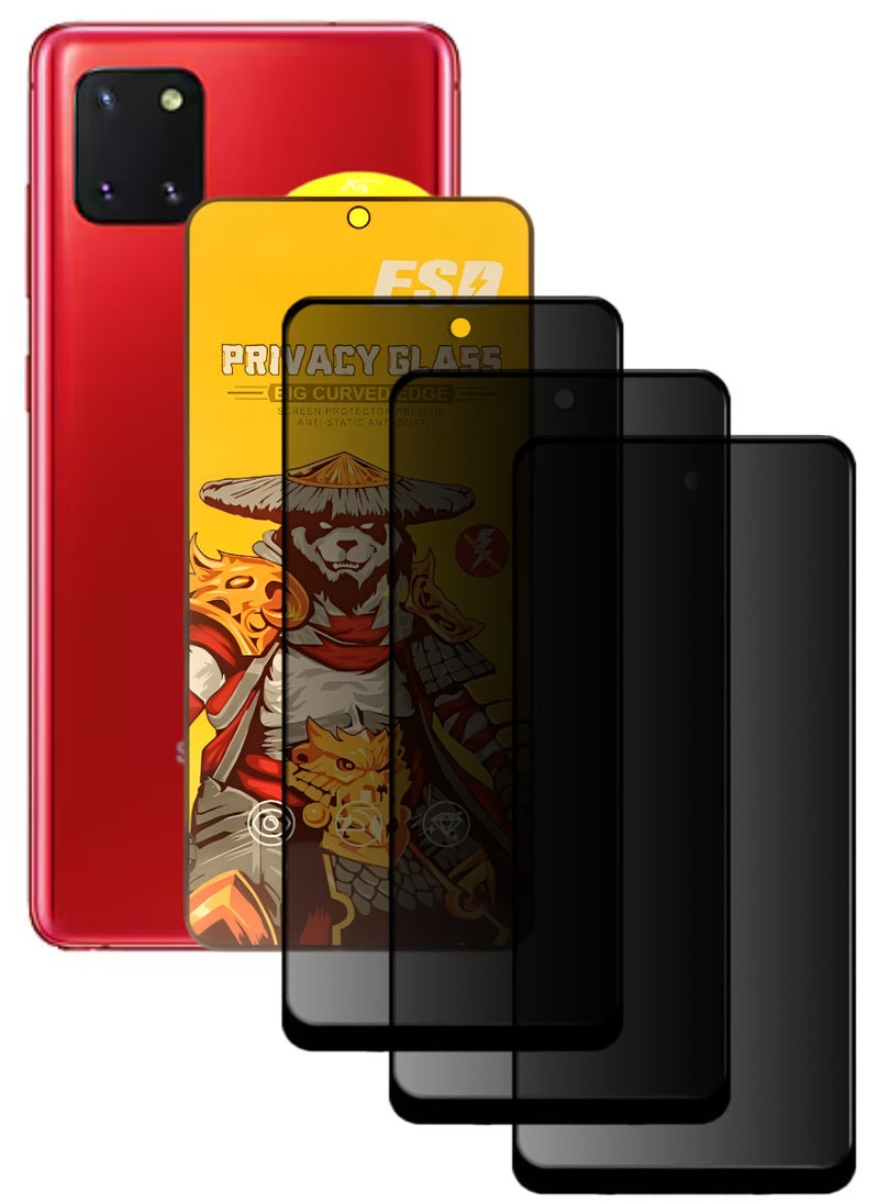 ESD 3 Pieces Tempered Dustproof Privacy Glass Screen Protector Compatible For Samsung Galaxy Note 10 Lite - Image 1