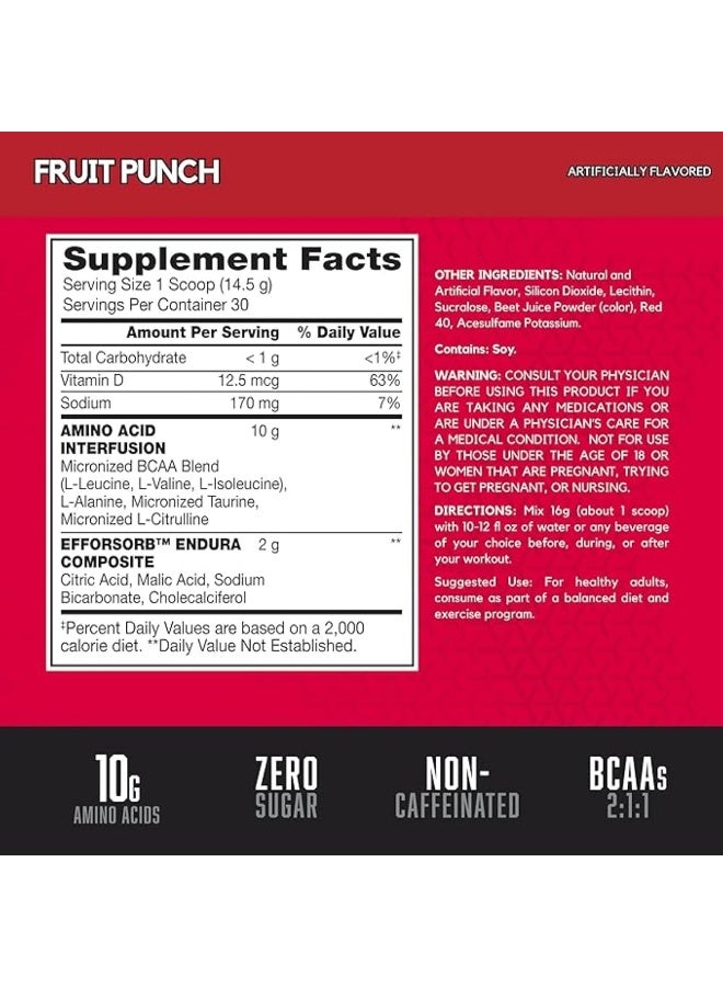 BSN مسحوق الطاقة الأمينية للقدرة على التحمل والتعافي، والأحماض الأمينية الفوارة الفورية، مكمل غذائي - عصير الفاكهة، 435 جرام، 30 وجبة - Image 2