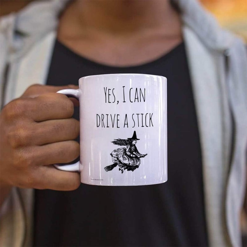 Trend Setters Halloween  I Can Drive Stick  Witch  Funny Coffee or Tea Mug  Perfect for gifting or collecting Ltd - Image 2