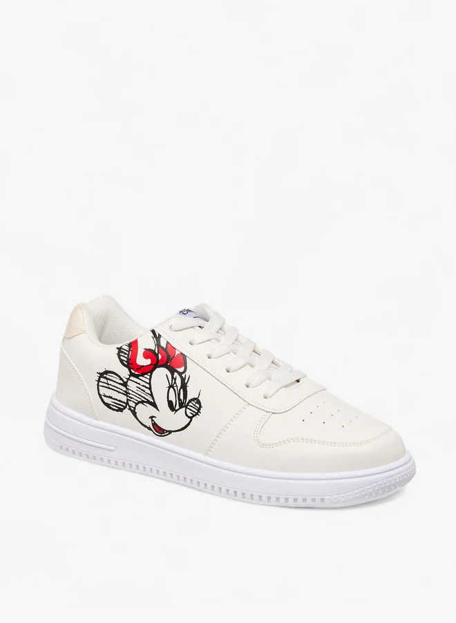ديزني Women Minnie Mouse Print Lace-Up Sneakers