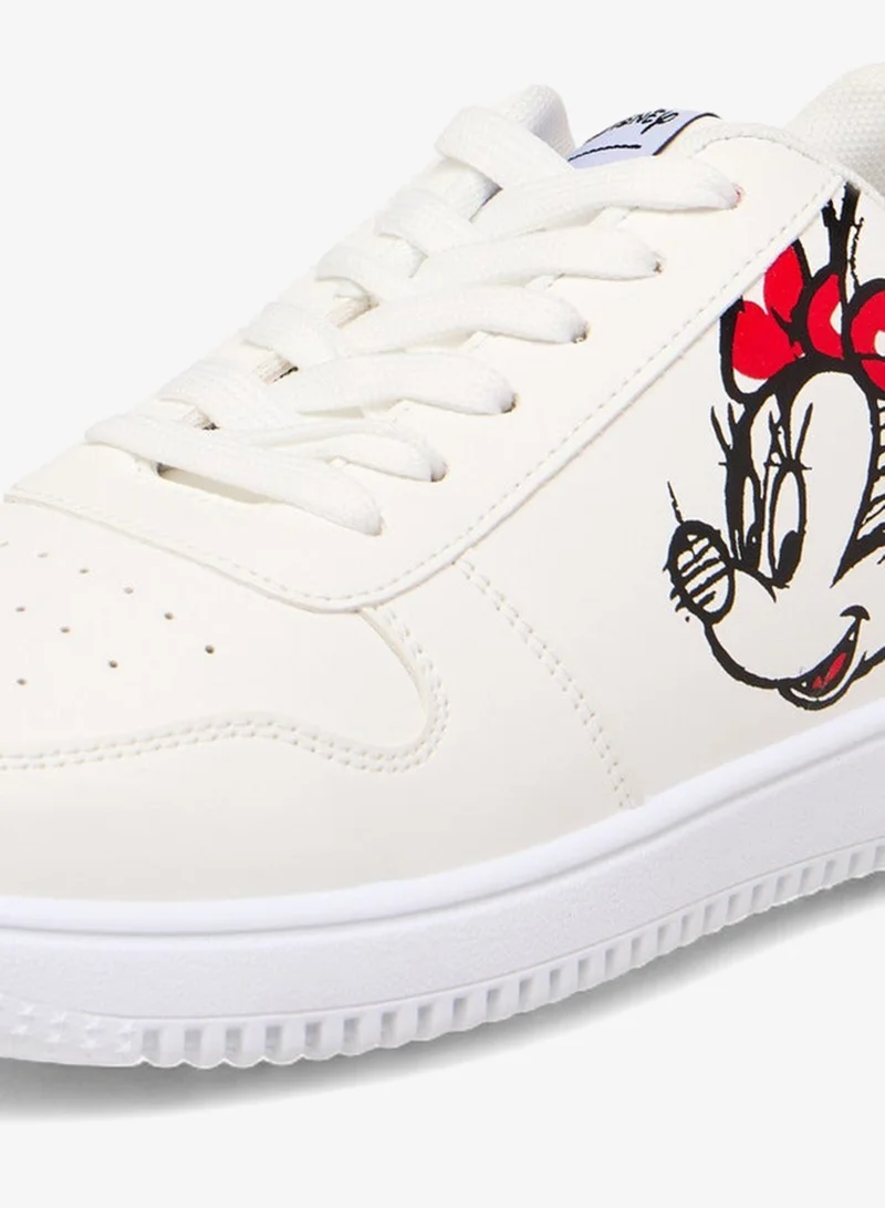 Disney Women Minnie Mouse Print Lace-Up Sneakers