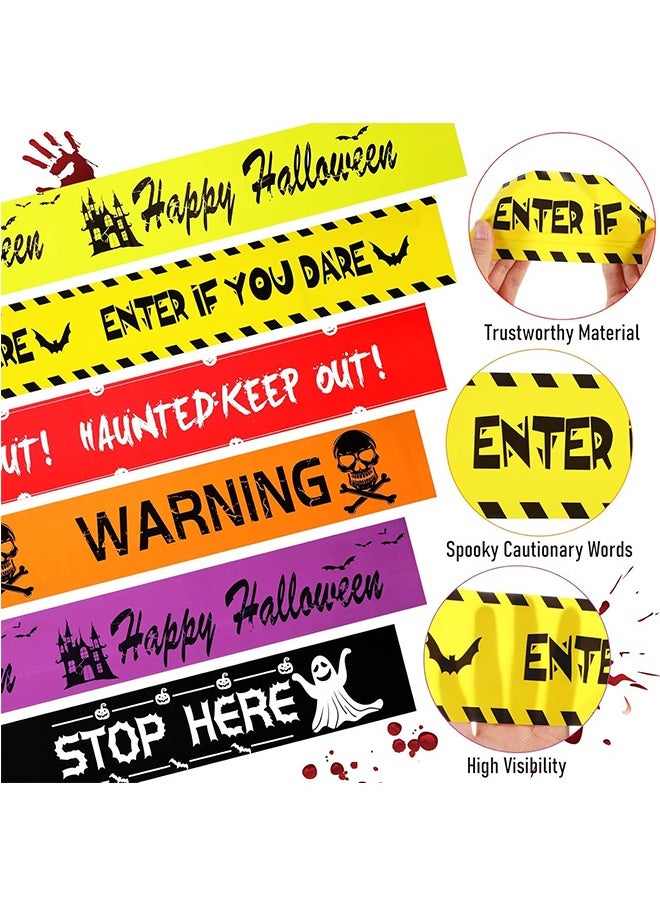 Halloween Decorations, 5PCS Halloween Caution Tape Decoration, 45M Warning Tape Bundle, Decoration for Halloween Party