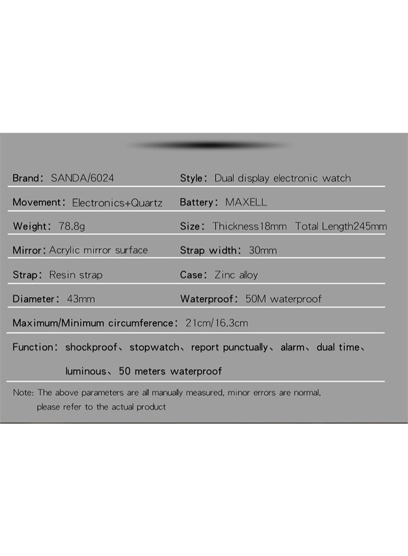 Sanda Men's Watches Sports Outdoor Waterproof Watch Date Multi Function Tactics LED Alarm Stopwatch - Image 2