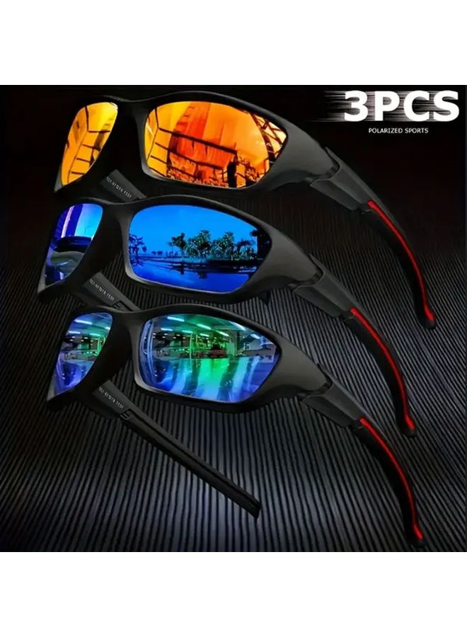 MenS Three Piece Glasses Business Casual Suit Set Red Film Blue Film Black Gray - Image 5