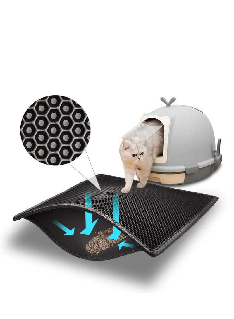 Honeycomb Cat Mat - Soft Two Layer Water Resistant Kitty Feeding Trap, 22 x 30 inches, Essential Indoor Supplies for Happy Cats & Purring Kittens - Image 1