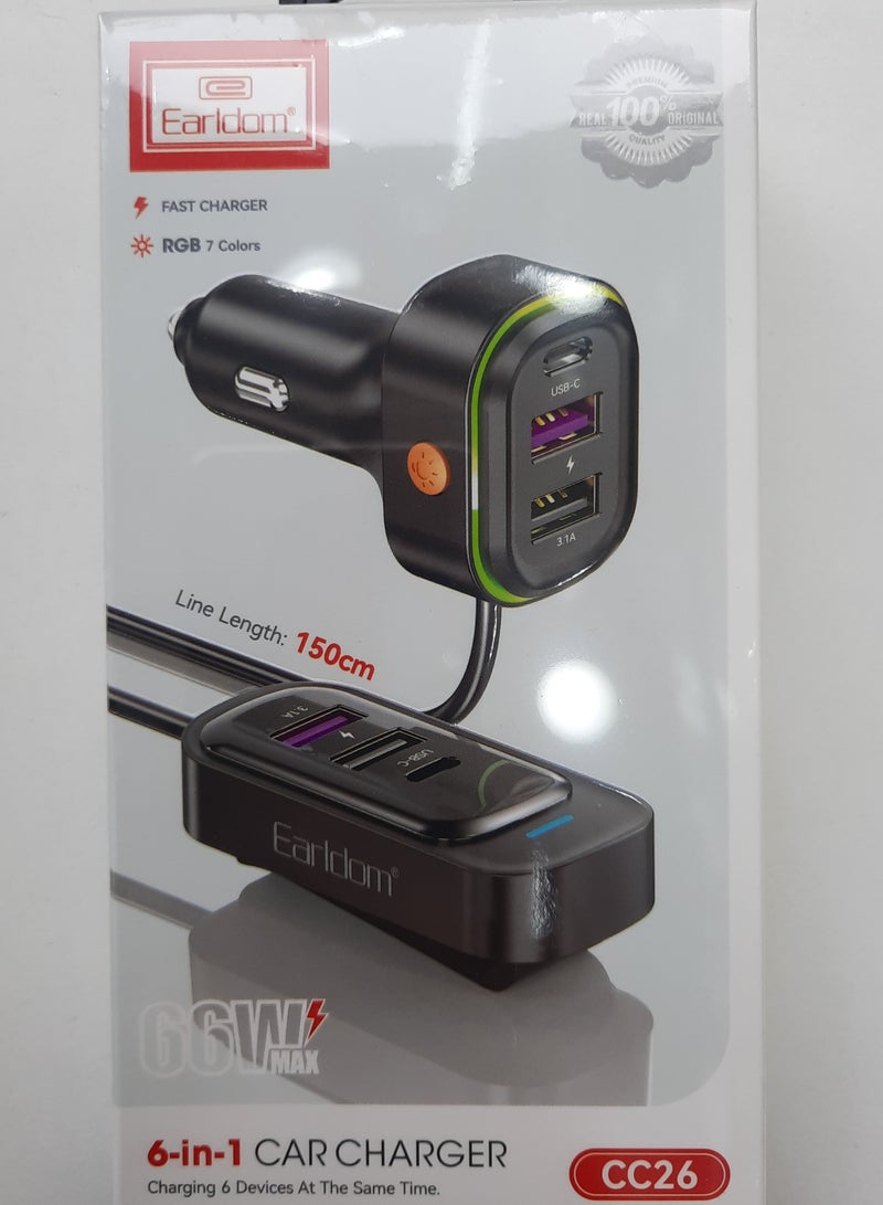 Earldom 6IN1 CAR CHARGER - Image 1