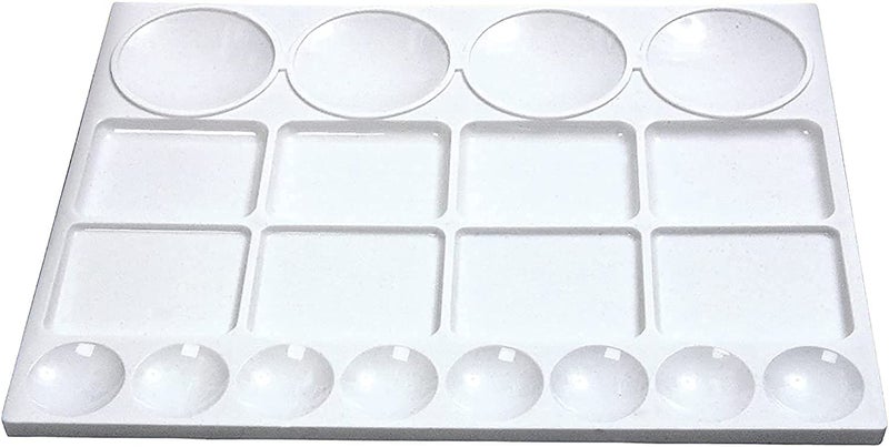 Kabeer Art Rectangle 20 Well Plastic Painting Palette 32.5x25cm for Watercolor, Acrylic and Oil Painting - Image 5
