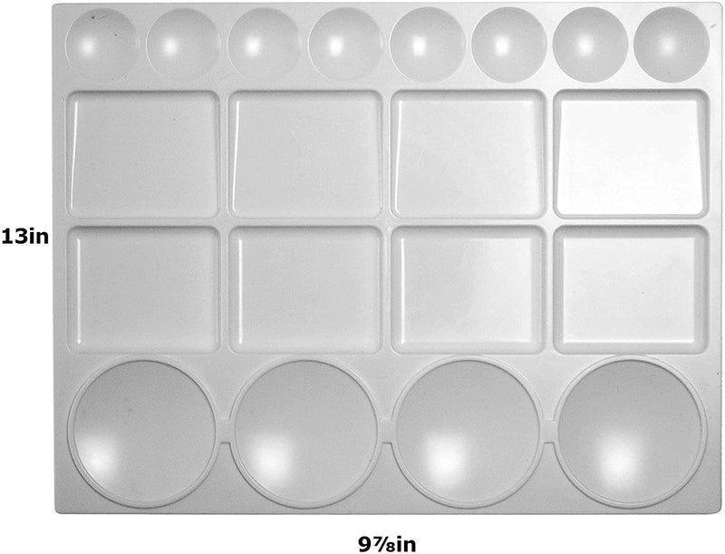 Kabeer Art Rectangle 20 Well Plastic Painting Palette 32.5x25cm for Watercolor, Acrylic and Oil Painting - Image 4