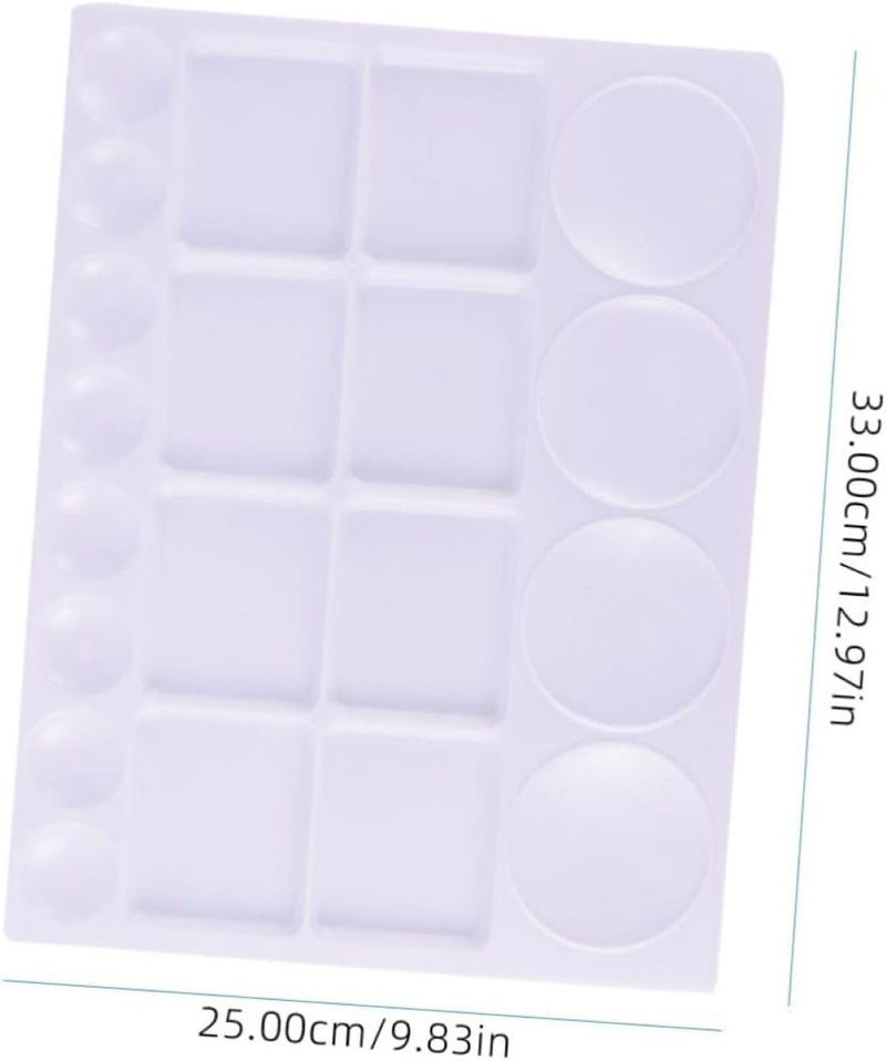 Kabeer Art Rectangle 20 Well Plastic Painting Palette 32.5x25cm for Watercolor, Acrylic and Oil Painting - Image 3