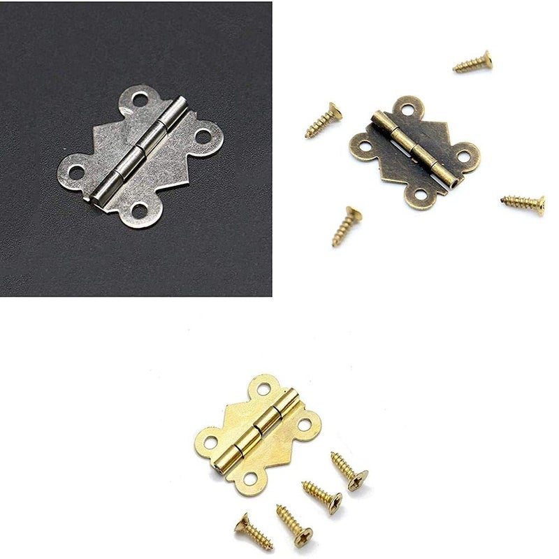 DIY Crafts CTDIYHI26452 10pcs Mini Butterfly Door Hinges Gold Silver Bronze Cabinet Drawer Jewellery Box Decorate Hinge for Furniture - Image 1