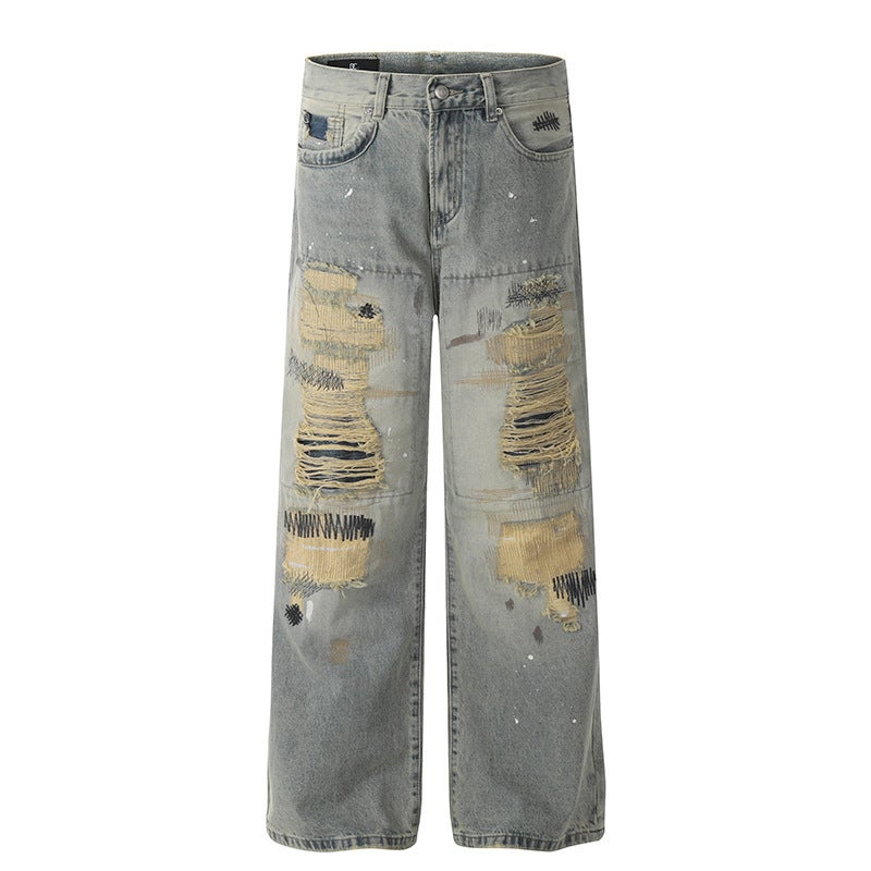 Unisex Classic Denim Jeans Loose Fit Daily Outdoor Wear - Image 1