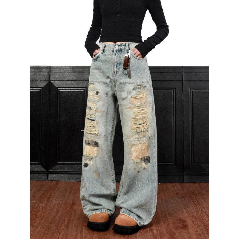 Unisex Classic Denim Jeans Loose Fit Daily Outdoor Wear - Image 2