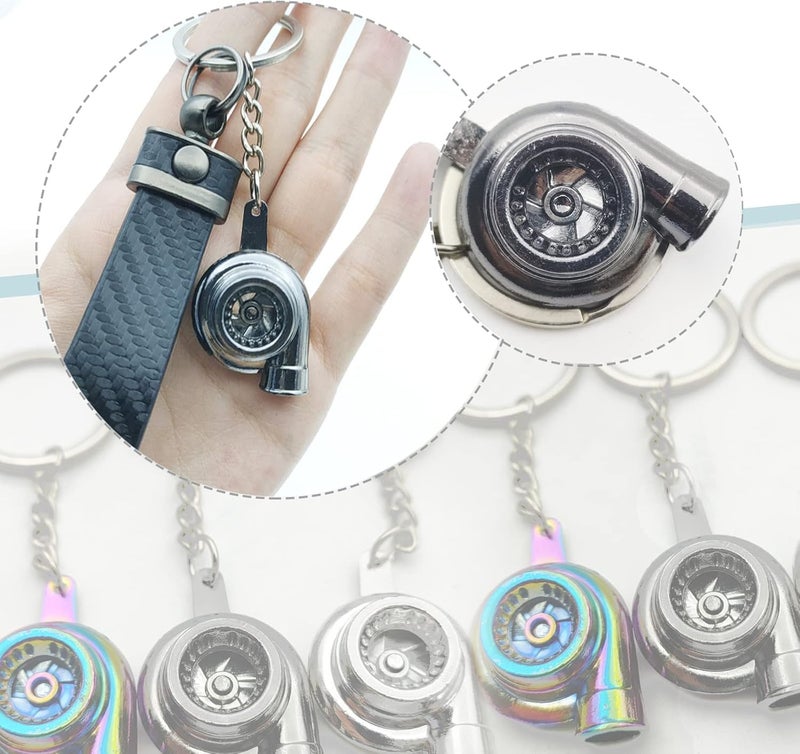 aakichi BLACK 1PC Turbo Design Metal Keychain Key Ring Metal Key chain Pendant Ring Car Styling|fast furious keychain|turbo lighter keiIychain| steering wheel keyichain|car gear keyichain - Image 5