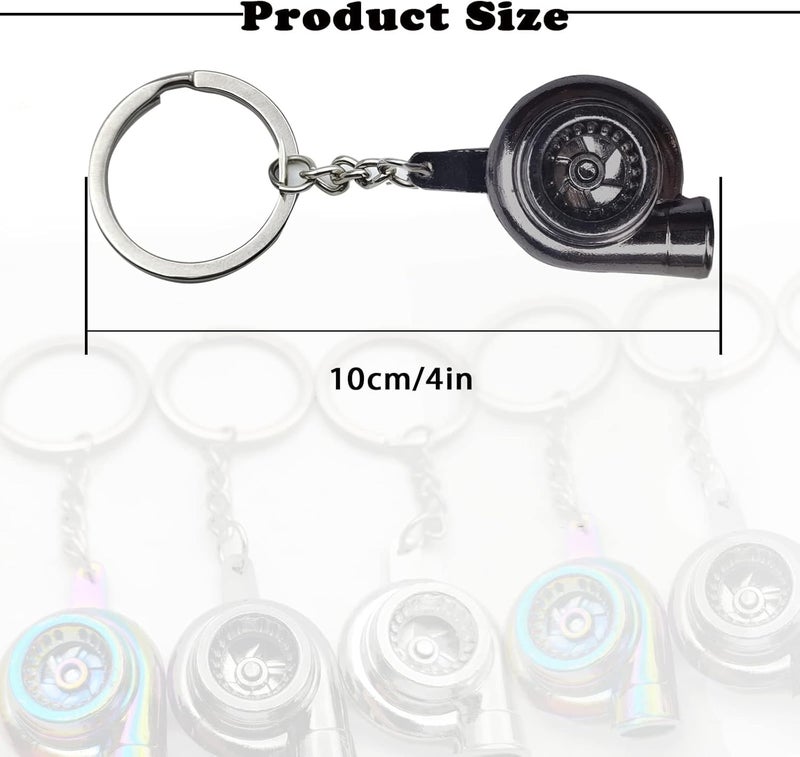 aakichi BLACK 1PC Turbo Design Metal Keychain Key Ring Metal Key chain Pendant Ring Car Styling|fast furious keychain|turbo lighter keiIychain| steering wheel keyichain|car gear keyichain - Image 2