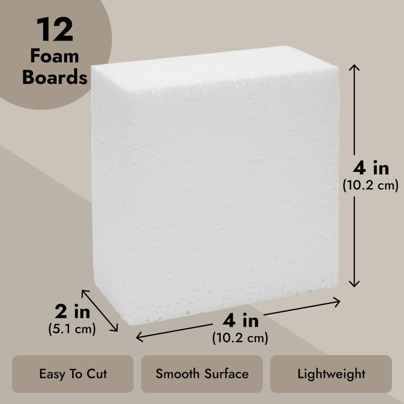 Juvale Foam Blocks - 12-Pack, 4 x 4 x 2 in White - Floral Foam for Flower Arrangements, Crafts & Floral Arrangement Supplies - Image 5