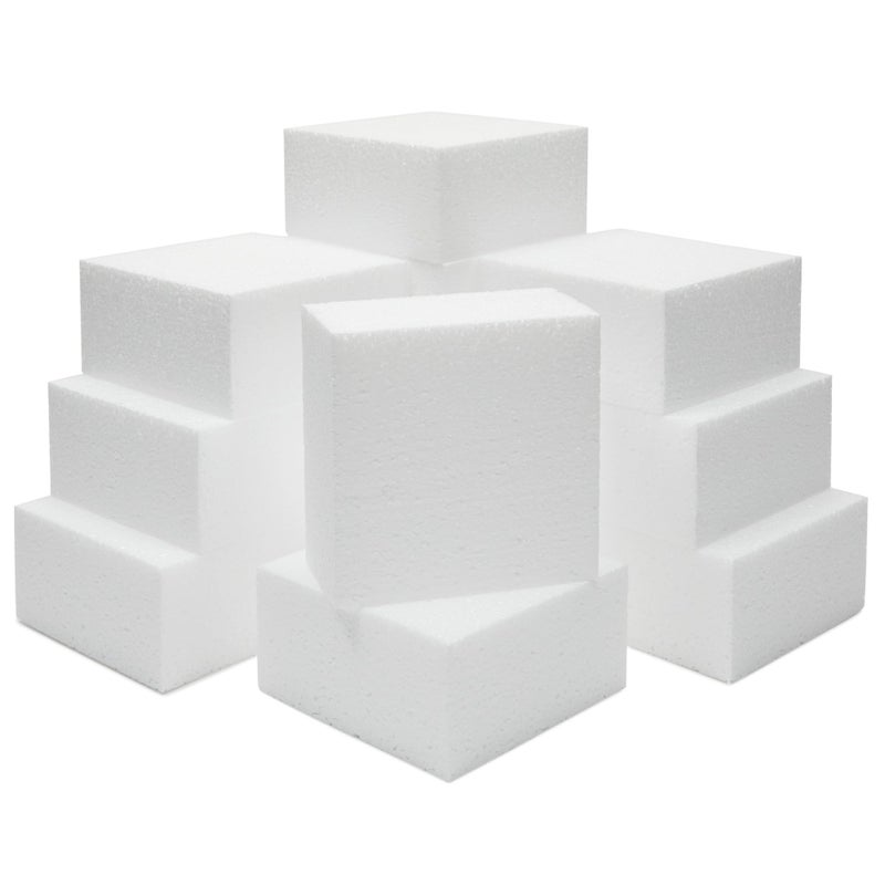 Juvale Foam Blocks - 12-Pack, 4 x 4 x 2 in White - Floral Foam for Flower Arrangements, Crafts & Floral Arrangement Supplies - Image 1