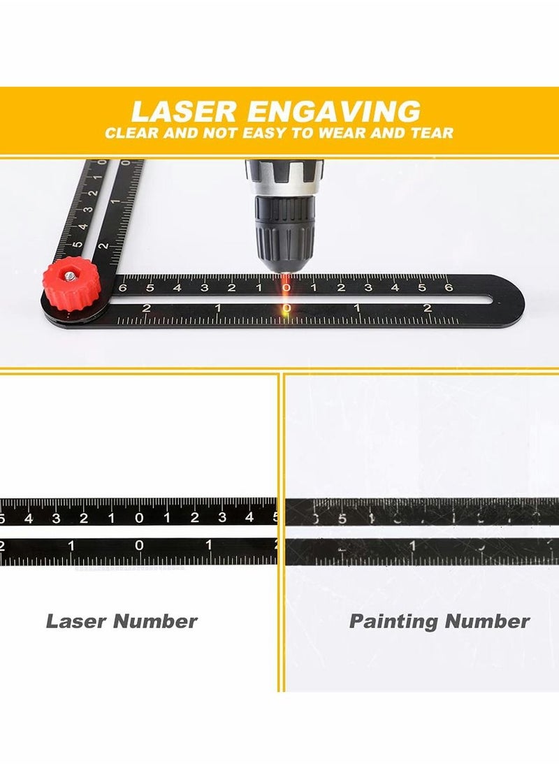 Y&D - Multi-Angle Measuring Ruler, 12 Fold Tool Kit with Hole Positioning, Aluminum Alloy Template Lock, Tile Tools for Installation - Image 1