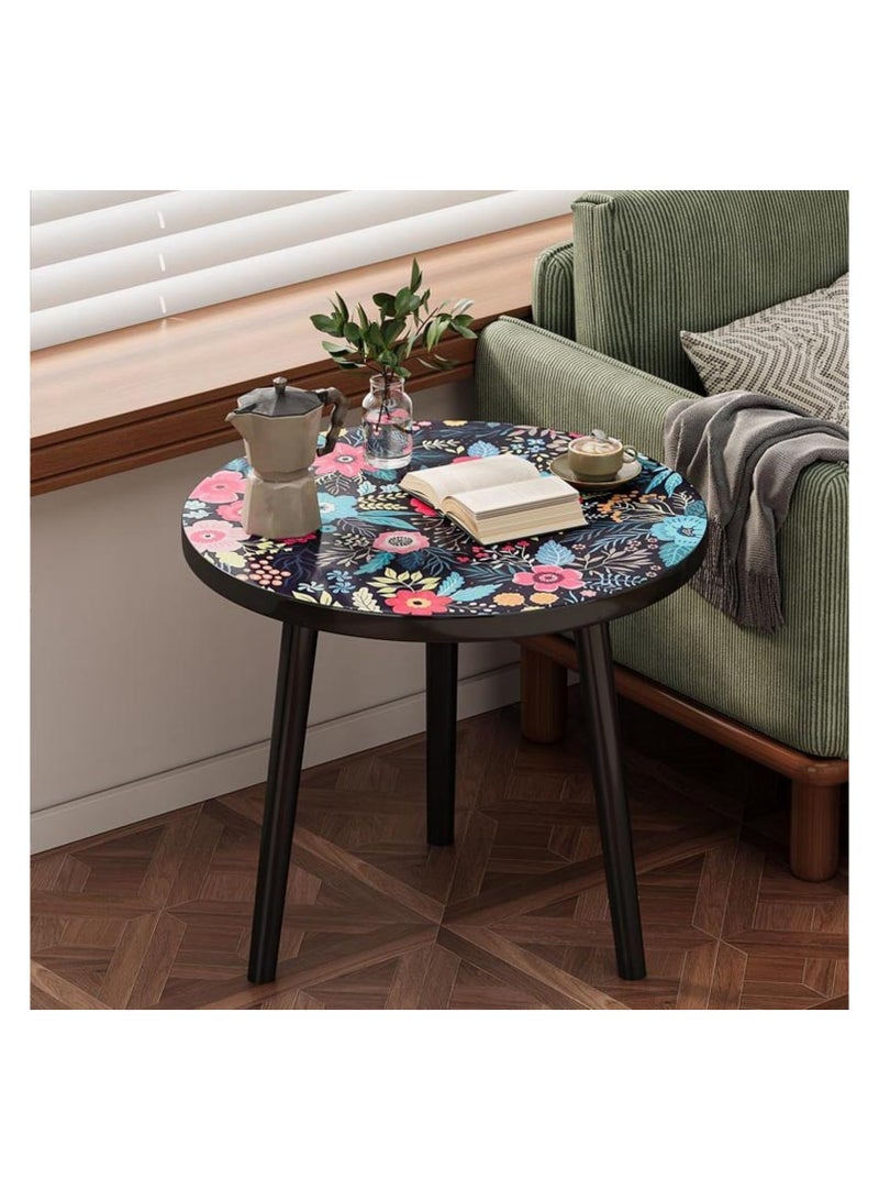 XICEN Patio Coffee Tables ,Mini Round Side Table,Retro pattern Round End Tables for Couch ,Patio,Living Room,Balcony(L40*H46cm) - Image 1