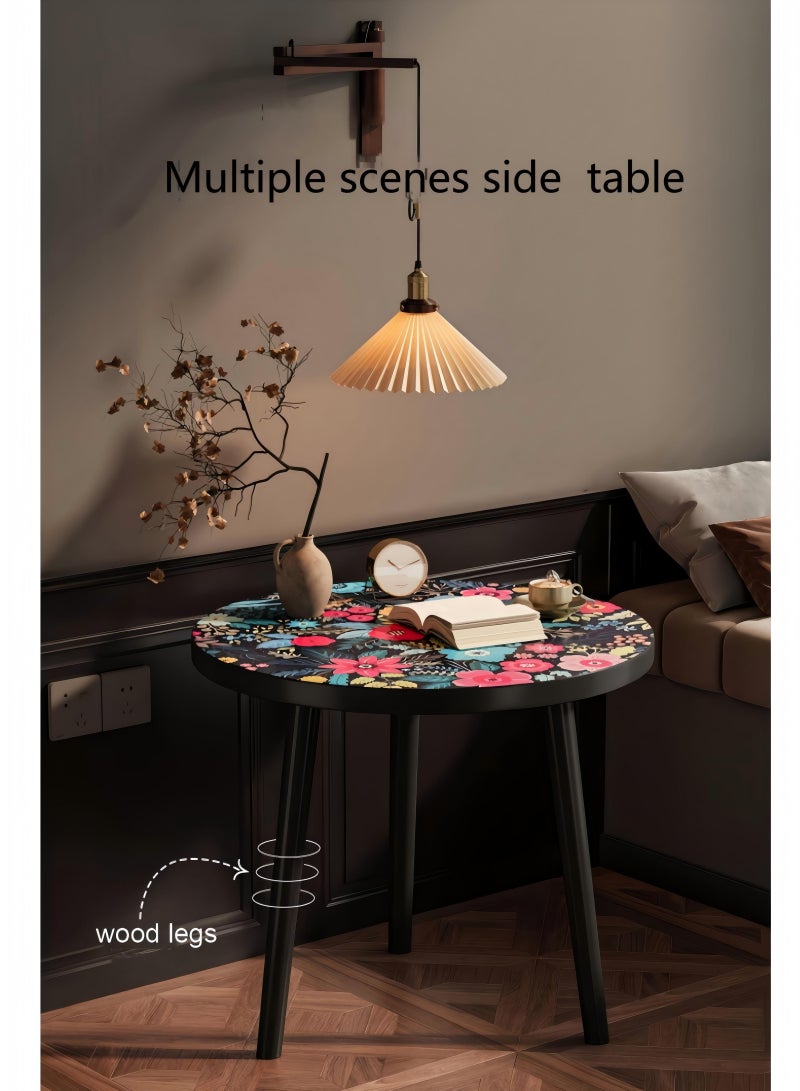 XICEN Patio Coffee Tables ,Mini Round Side Table,Retro pattern Round End Tables for Couch ,Patio,Living Room,Balcony(L40*H46cm) - Image 3