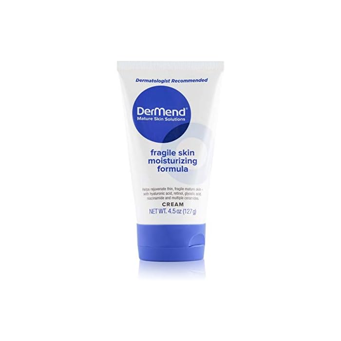 Dermend Specialized Fragile Skin Moisturizing Cream: Formula to Restore & Rejuvenate Mature Skin - Daily Moisturizer & Anti Wrinkle Cream for Firming & Strengthening Thin, Aging Skin - 4.5 Oz Tube