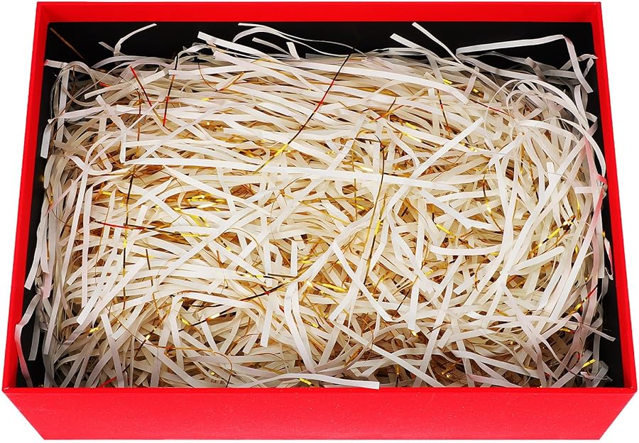 Gold Ivory Crinkle Cut Shredded Paper Filler 200g For Wedding Birthday Gift Box Decoration