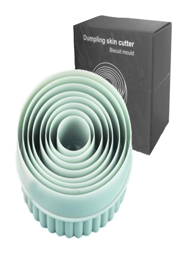 Much Hotter Round Cookie Cutters Set, 8 Pieces, Double-Sided Biscuit Cutters, 1.1-3.85 Inch Sizes, Mint Green - Image 1