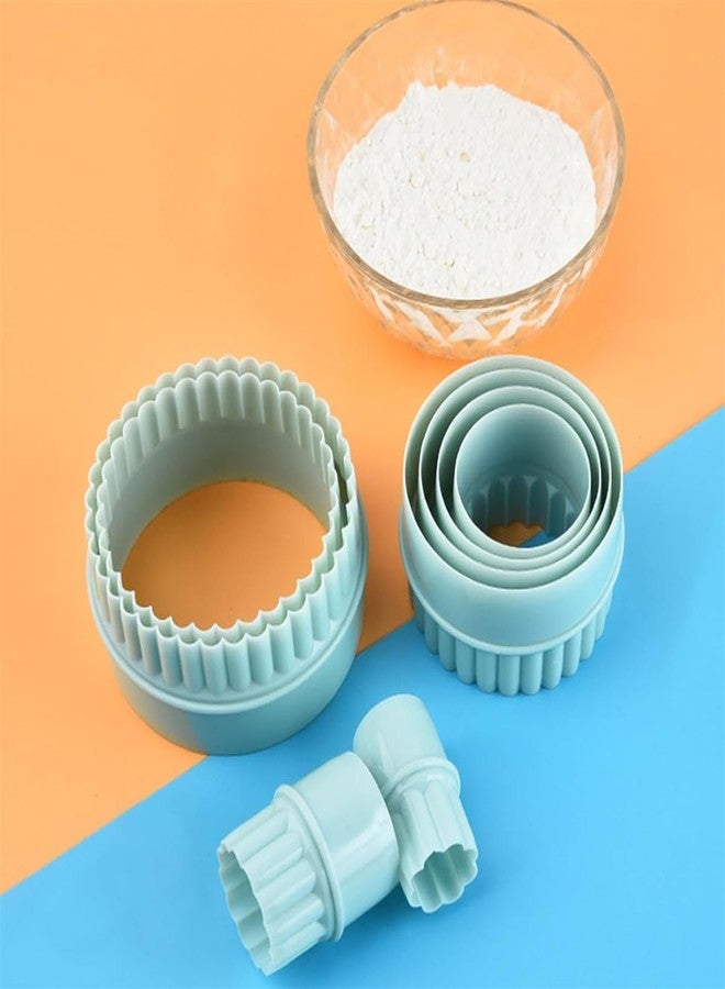 Much Hotter Round Cookie Cutters Set, 8 Pieces, Double-Sided Biscuit Cutters, 1.1-3.85 Inch Sizes, Mint Green - Image 3