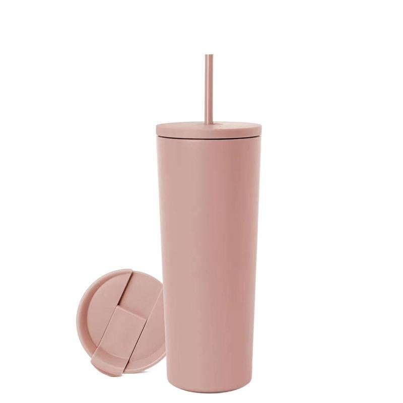 16 oz Stainless Steel Coffee Mug with Straw Top - Image 5