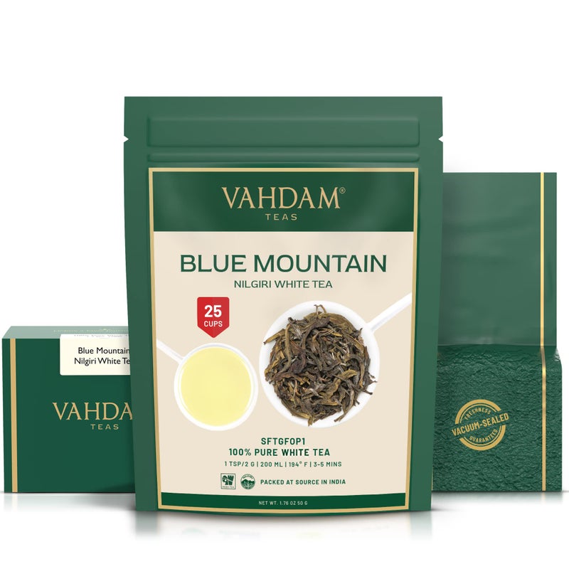 VAHDAM, Exotic White Tea Leaves From The Blue Mountains (25 Cups/1.76oz) 100% Pure White Tea Loose Leaf - Mellow & Delicious | Pure Unblended Loose Leaf Tea | Vacuum Sealed - Image 5