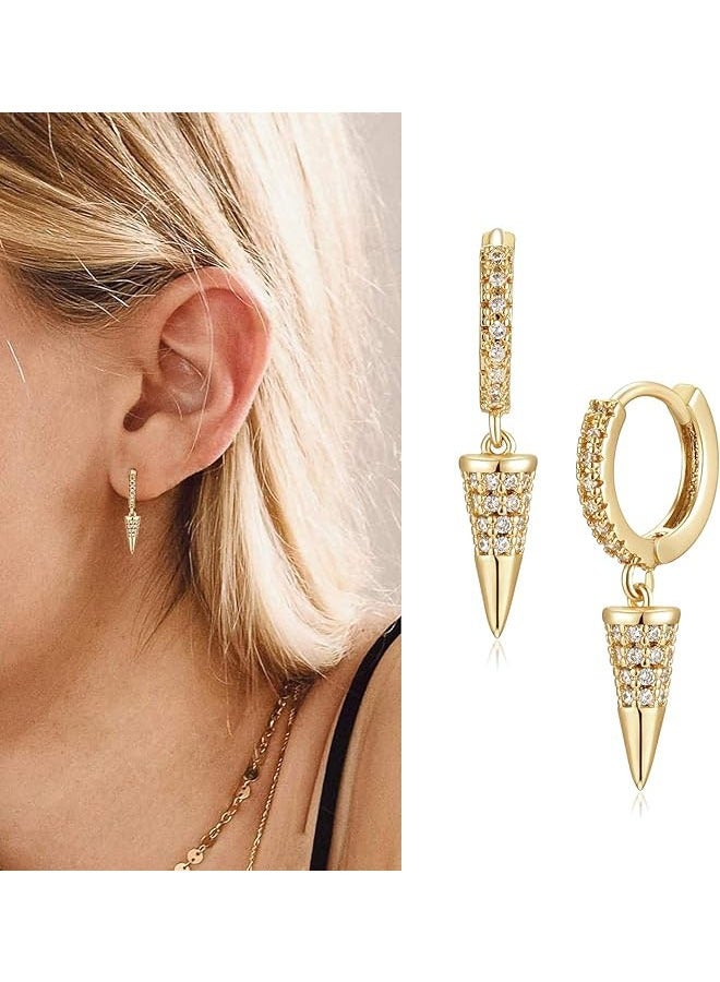 Mevecco Women Gold Huggie Hoop Earrings Dangle Drop 14K Gold Filled Small Boho Beach Simple Delicate Handmade Hypoallergenic Jewelry Gift - Image 3