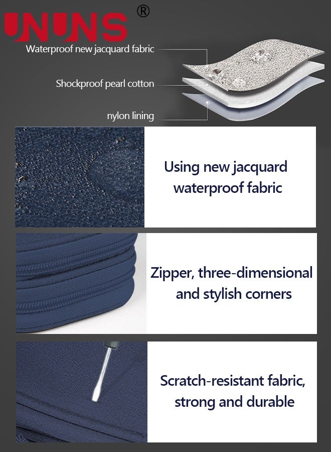 يو إن يو إن أس حقيبة الملحقات الإلكترونية، حقيبة تنظيم كابلات السفر المقاومة للماء بثلاث طبقات مع حبل  وسحاب، للأجهزة الإلكترونية التقنية، السلك، الشاحن، بطاقة SD، محرك فلاش، الهاتف، أزرق داكن - Image 4