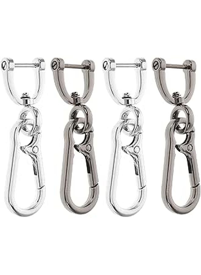 4 Pack Zinc Alloy Quick Release Keychain Carabiner Round Anti Lost Key Holder For Men And Women - Image 1