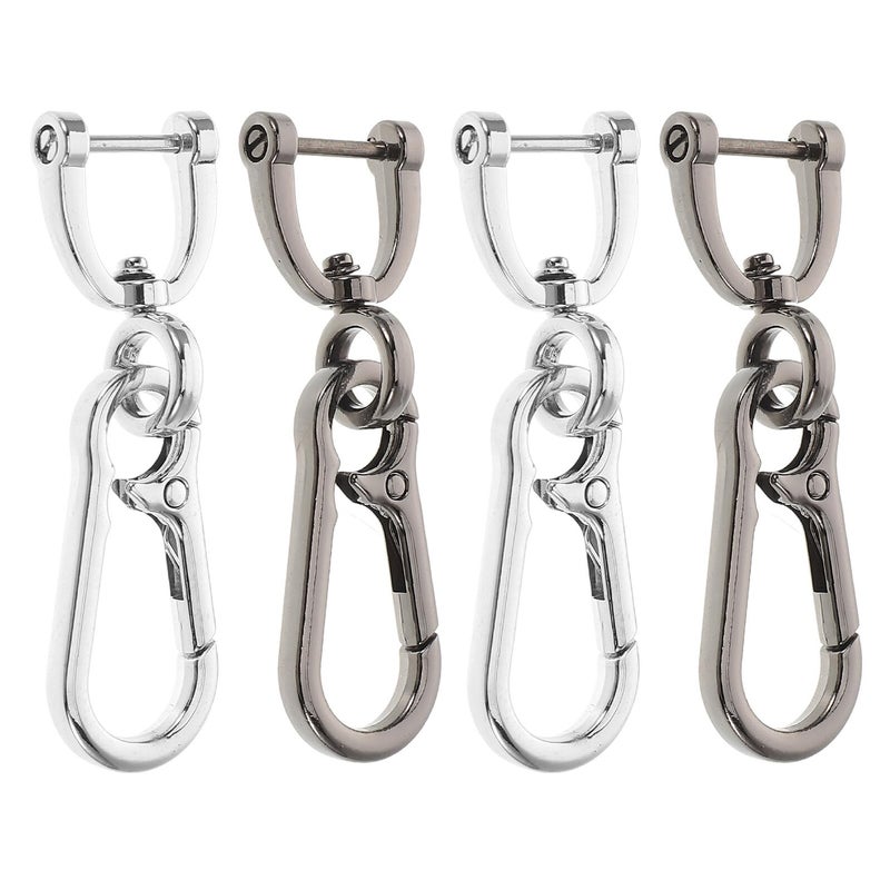 4 Pack Zinc Alloy Quick Release Keychain Carabiner Round Anti Lost Key Holder For Men And Women - Image 2