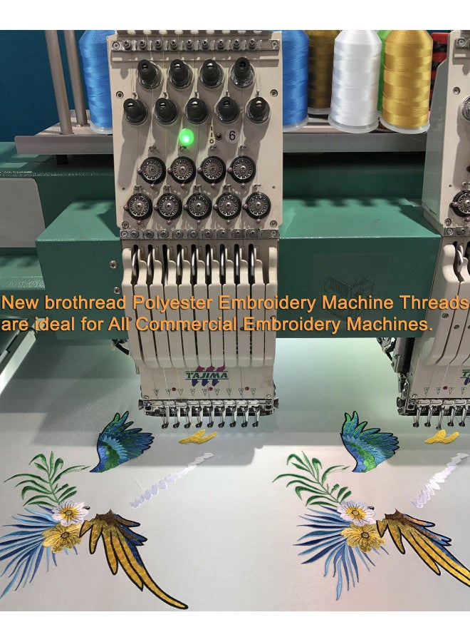 New brothreads - 40 Options- Various Assorted Color Packs of Polyester Embroidery Machine Thread Huge Spool 5000M for All Embroidery Machines -1Black+1White - Image 4