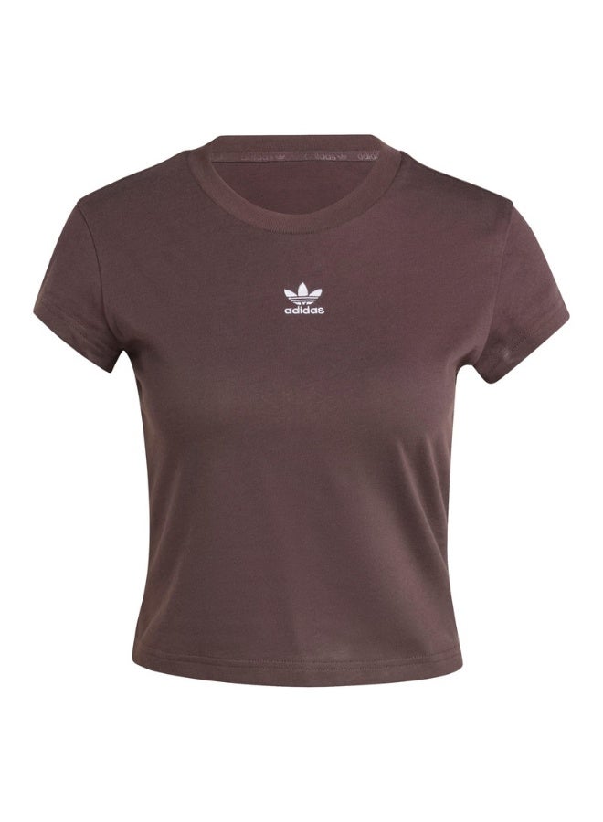Adidas adidas ESS SLIM TEE Brown Originals Women T-SHIRTS  - Image 1