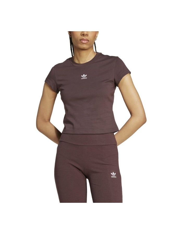 Adidas adidas ESS SLIM TEE Brown Originals Women T-SHIRTS  - Image 4