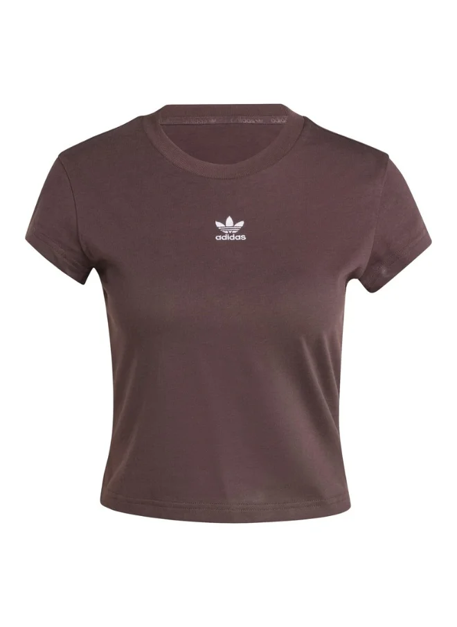 اديداس adidas ESS SLIM TEE Brown Originals Women T-SHIRTS