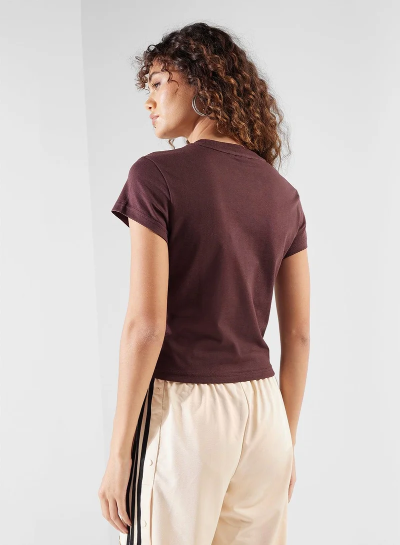 Adidas ESS SLIM TEE Brown Originals Women T-SHIRTS
