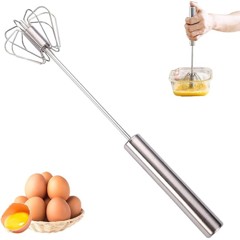 Fauppt Multifunctional Semi-Automatic Whisk Stainless Steel Egg Whisk, 2025 Hand Push Rotary Blender for Home Use,Versatile Mixer Tool for Home Egg Milk Kitchen Utensil (12 inch) - Image 1