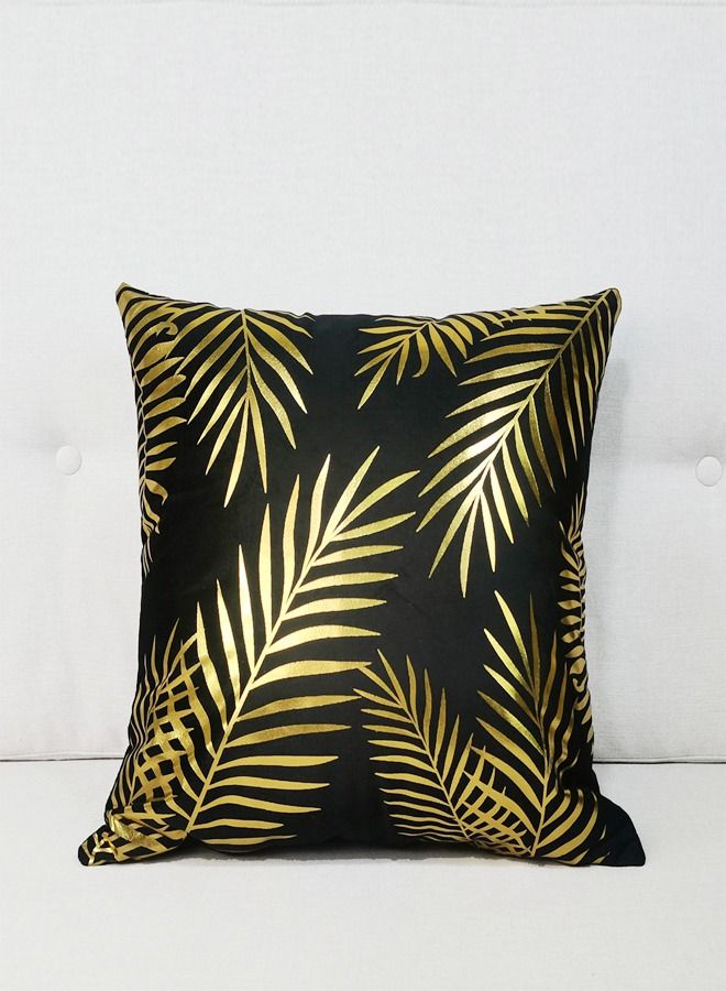 fashionhome Shining Leaf Printed Design Cushion Covers Decor Throw Pillow Cover Gold Decorative Pillowcase Cushion Cover for Bedroom Sofa Car Home Decor 45x45 cm  - Image 1