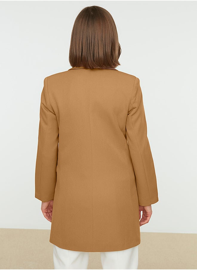 trendyol - Camel Double Button Pocket Detailed Lined Blazer Woven Jacket TCTAW22CK0007 - Image 1