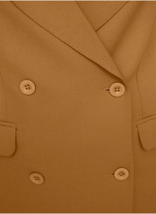 trendyol - Camel Double Button Pocket Detailed Lined Blazer Woven Jacket TCTAW22CK0007 - Image 1