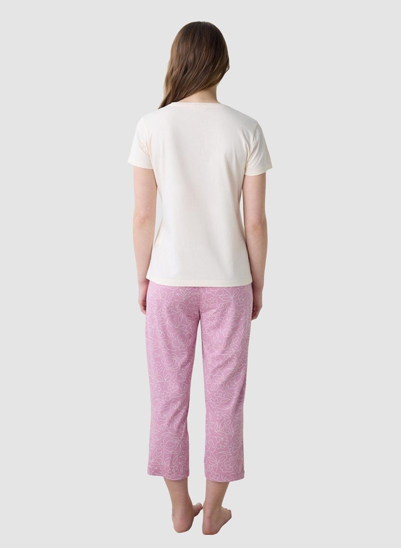 Penti Roses Capri Cotton Pyjama Set - Image 2