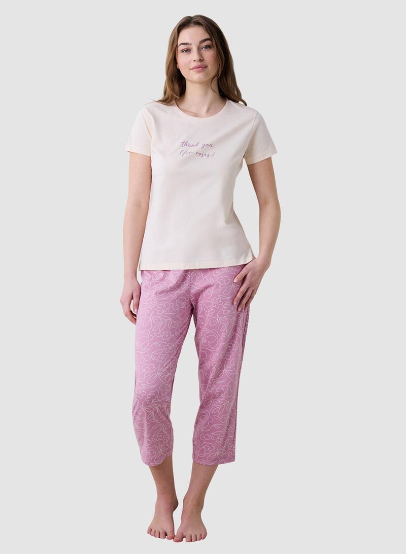 Penti Roses Capri Cotton Pyjama Set - Image 1